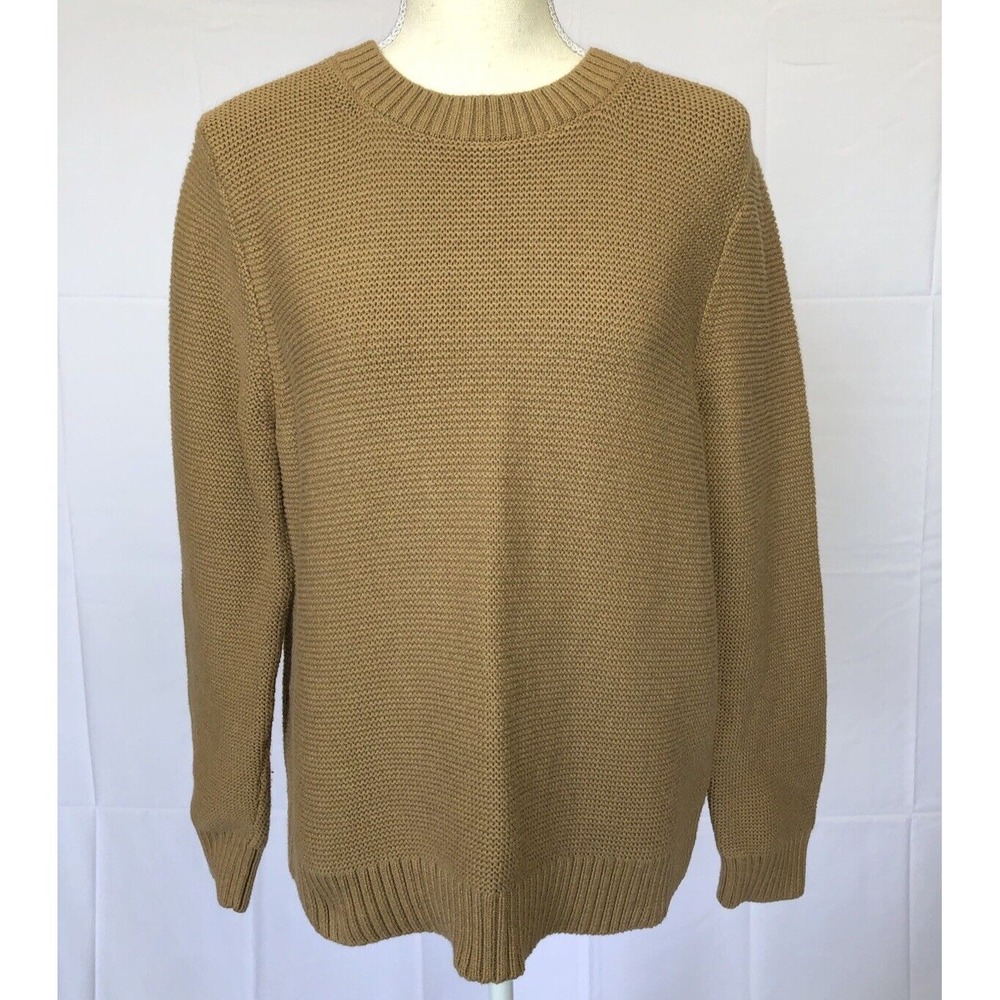 J Crew Sweater Women's XL  brown pullover long‎ sleeve knit